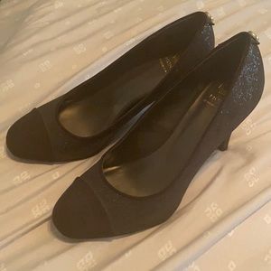 Never worn Monet metallic black heels.